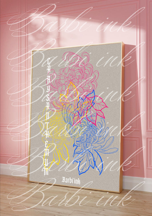 Affiche « chrysanthèmes »