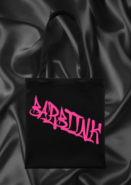 Tote bag graffiti « barbi’ink » rose