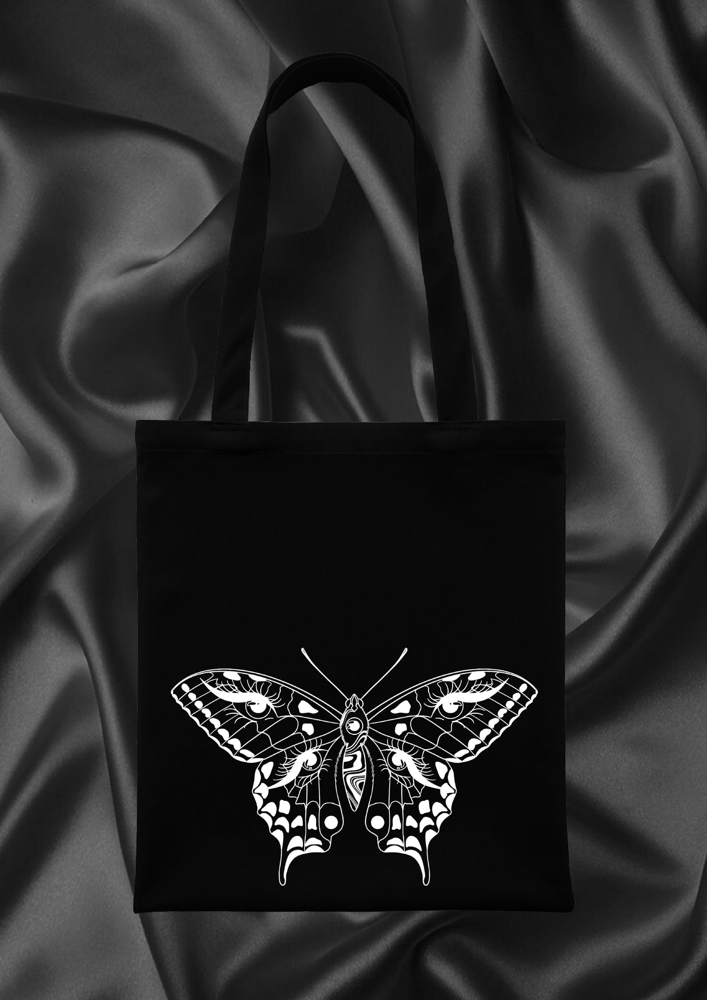 Tote bag « butterfly eyes » blanc