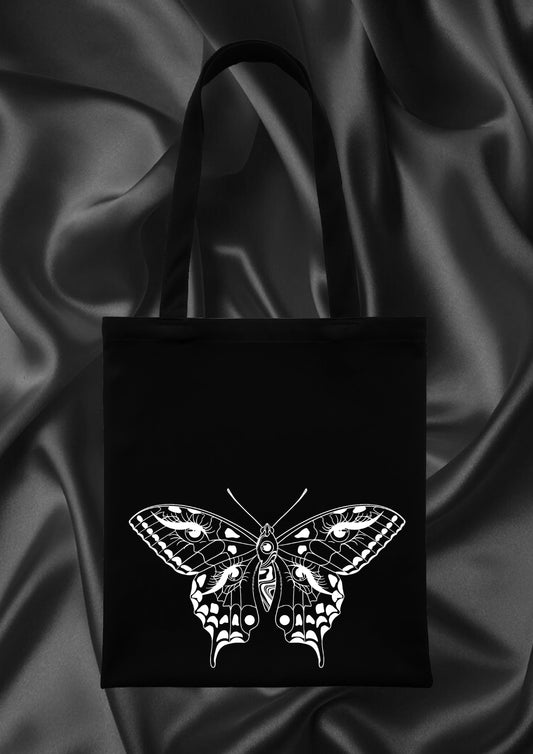 Tote bag « butterfly eyes » blanc