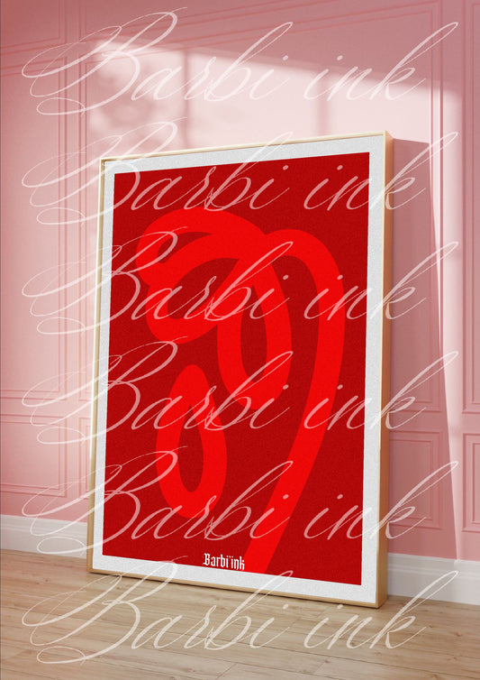 Affiche « fleur rouge »