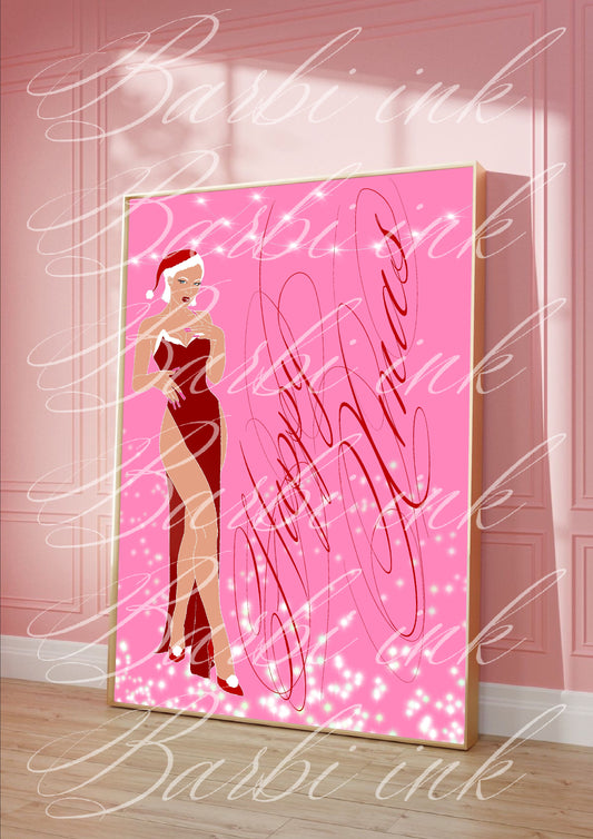 Affiche « merry christmas » glamour