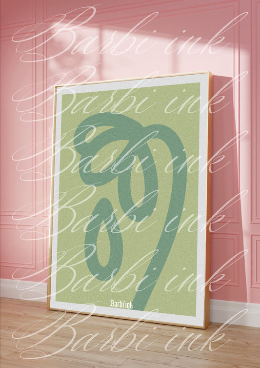 Affiche « fleur verte clair »
