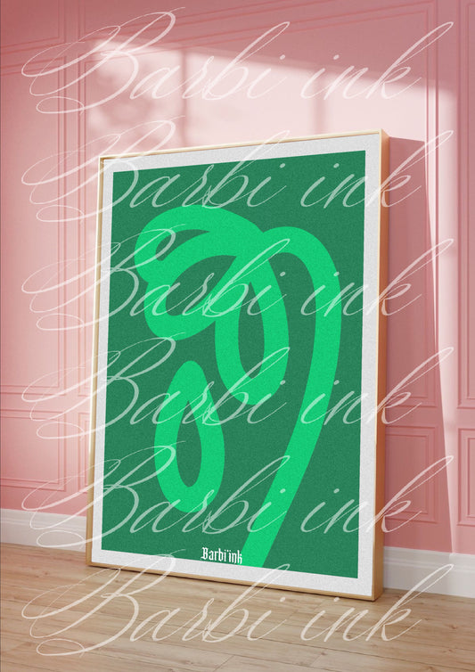 Affiche « fleur verte »